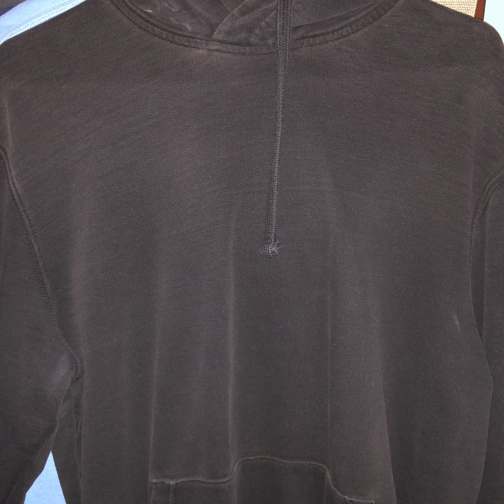 men’s acid wash denim heavy hollister black hoodie
